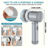 Electric Spin Scrubber Cordless Spin Scrubber with 6 Replaceable Brush Heads
