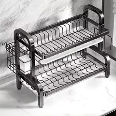 Dish Drying Rack 2-Tier Compact Kitchen Dish Rack