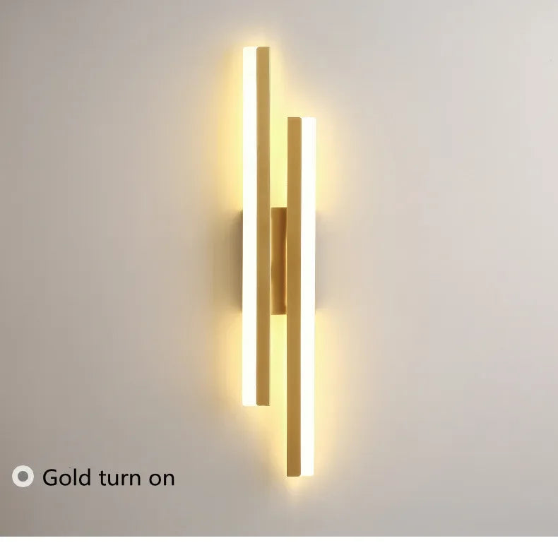 Modern LED Wall Lamp Wall Sconces Copper Line Pipe Acrylic Lampshade Indoor Lighting for Living Room Corridor Light Fixture