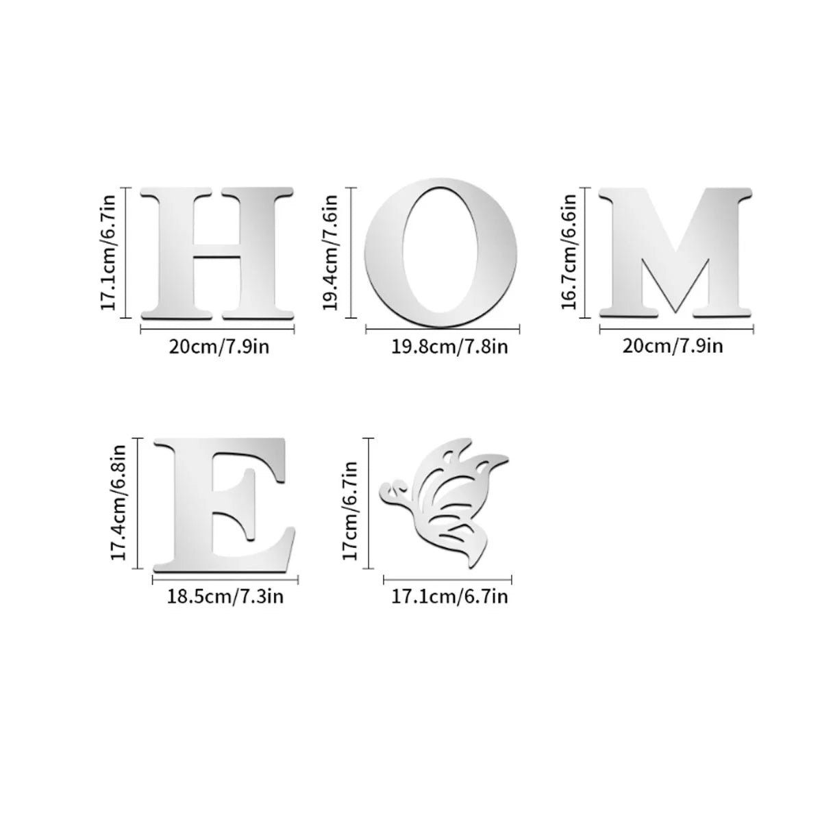 Home Logo 3D Mirror Wall Sticker, Entrance Decoration