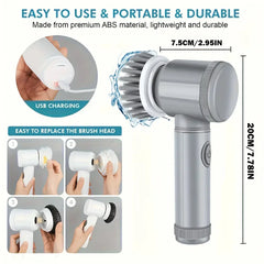 Electric Spin Scrubber Cordless Spin Scrubber with 6 Replaceable Brush Heads