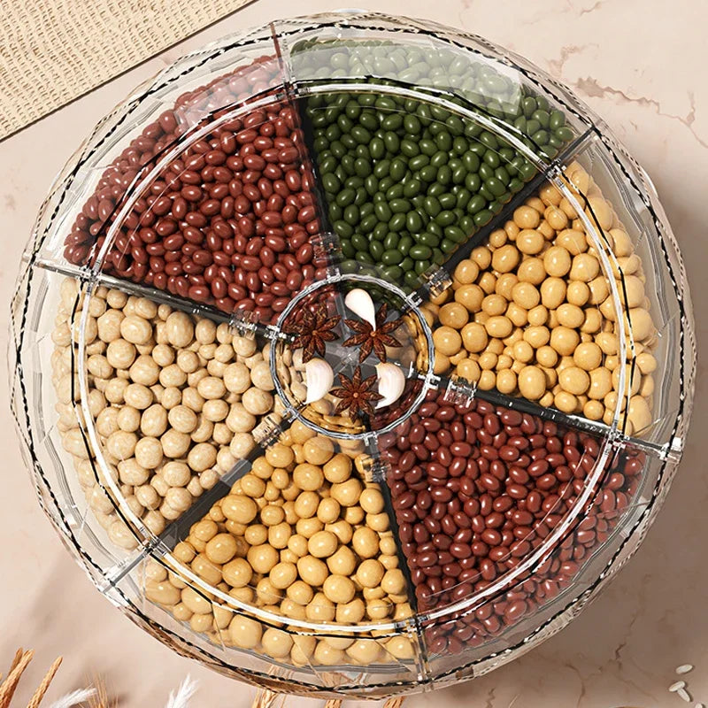 360 Degree Kitchen Coarse Grains Storage Box Rotating Rice Dispenser Sealed Dry Bucket Dispenser