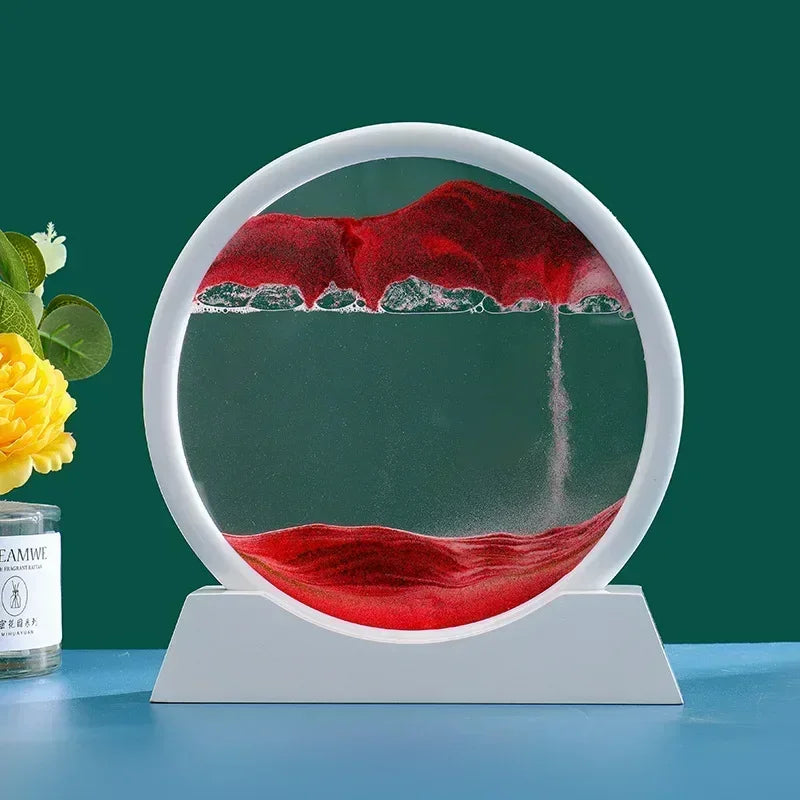 3D Moving Sand Art Picture – Round Glass Deep Sea Sandscape Hourglass