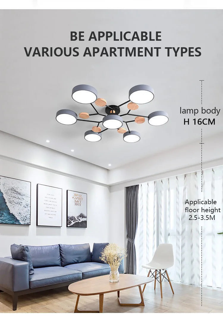 Modern 3 Different Colors LED Chandelier suitable for Living room Bedroom Hotel  Study room Home decoration indoor Lighting