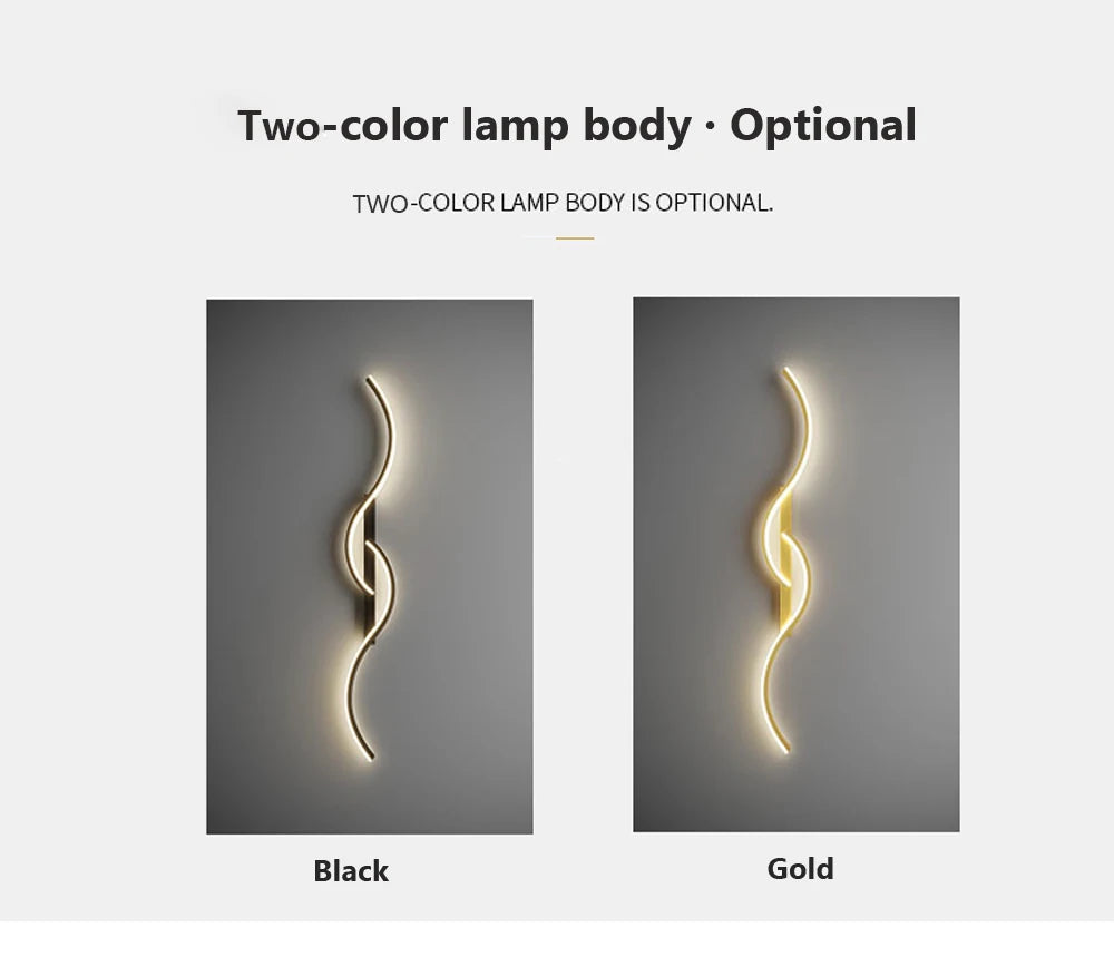 Modern LED Wall Lamp Minimalist Led Light Bedroom Bedside Long Strip Wall Sconces Living Room Home Indoor Lighting Fixture