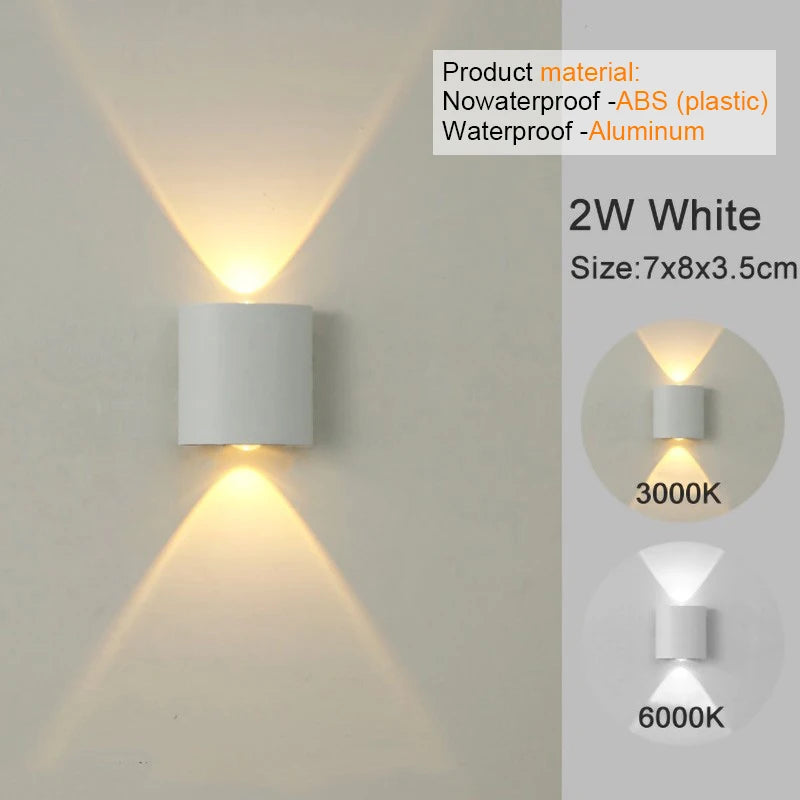 White Up Down Wall Mount Lights for Living Room Hallway Bedroom Decor