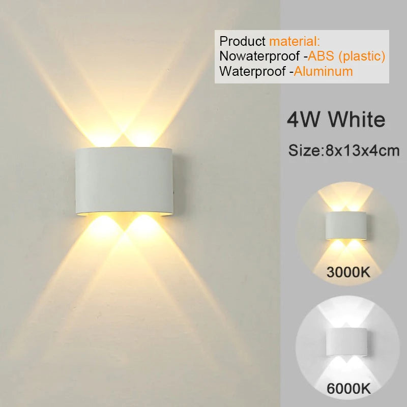 White Up Down Wall Mount Lights for Living Room Hallway Bedroom Decor