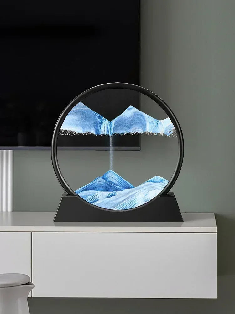 3D Moving Sand Art Picture – Round Glass Deep Sea Sandscape Hourglass