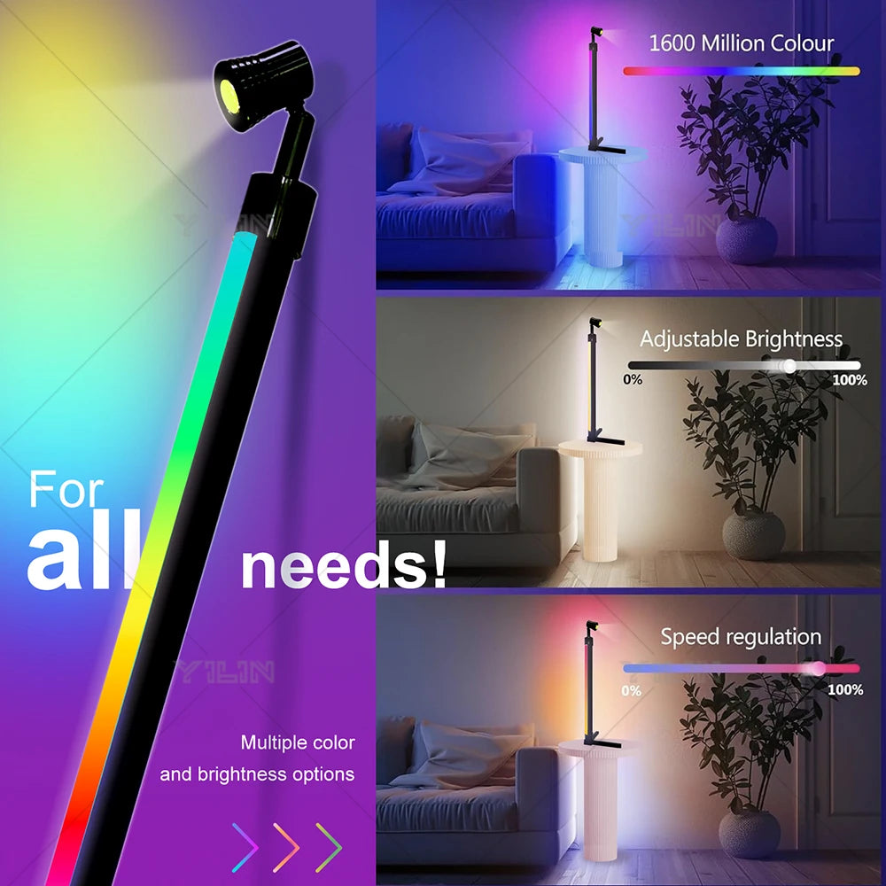 Smart RGB Dream Color LED Floor Lamp APP & Remote Control with Music Sync 16 Million Color Change Standing Mood Light Desk Lamp