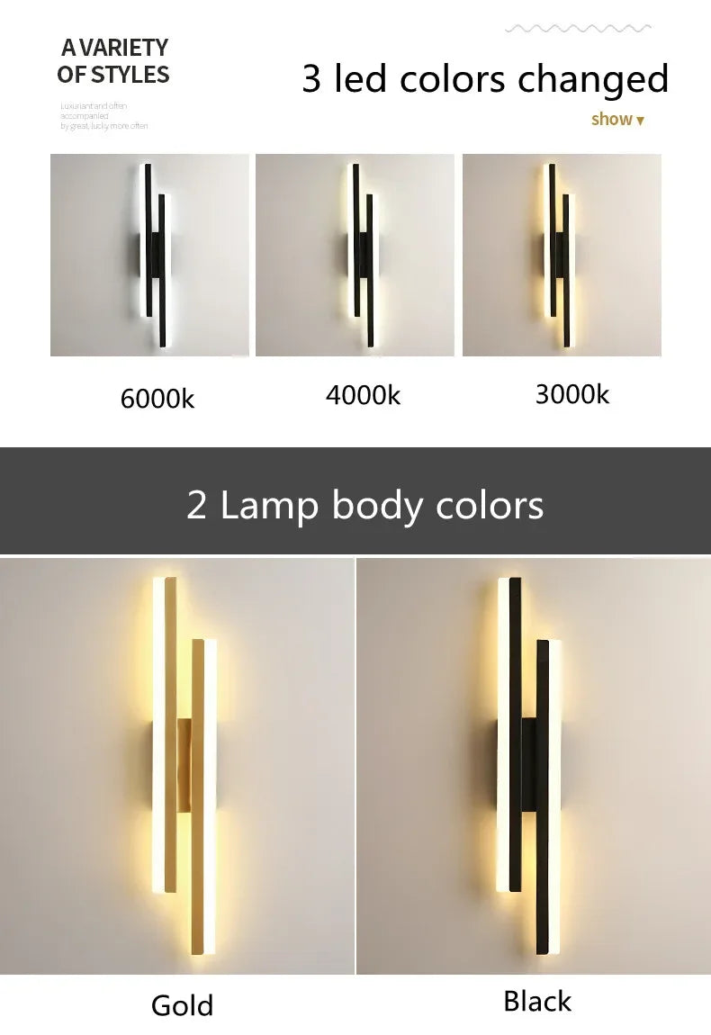 Modern LED Wall Lamp Wall Sconces Copper Line Pipe Acrylic Lampshade Indoor Lighting for Living Room Corridor Light Fixture