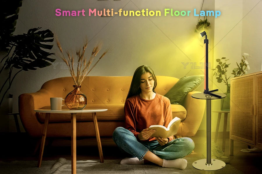 Smart RGB Dream Color LED Floor Lamp APP & Remote Control with Music Sync 16 Million Color Change Standing Mood Light Desk Lamp