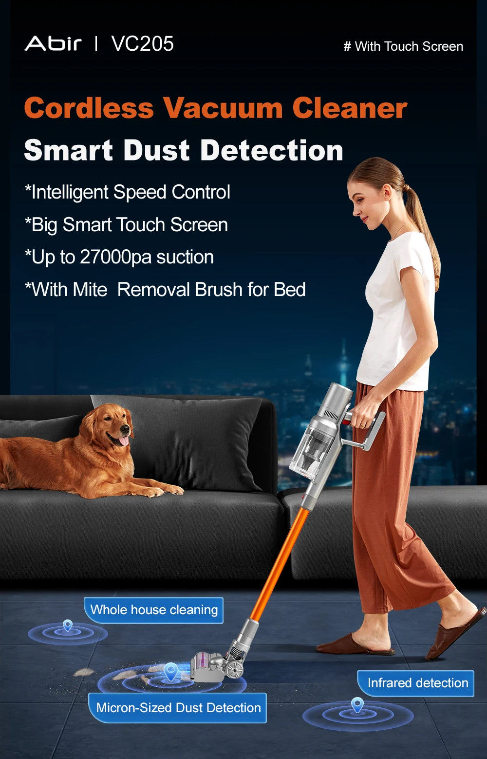 ABIR VC205 Cordless Handheld Vacuum Cleaner