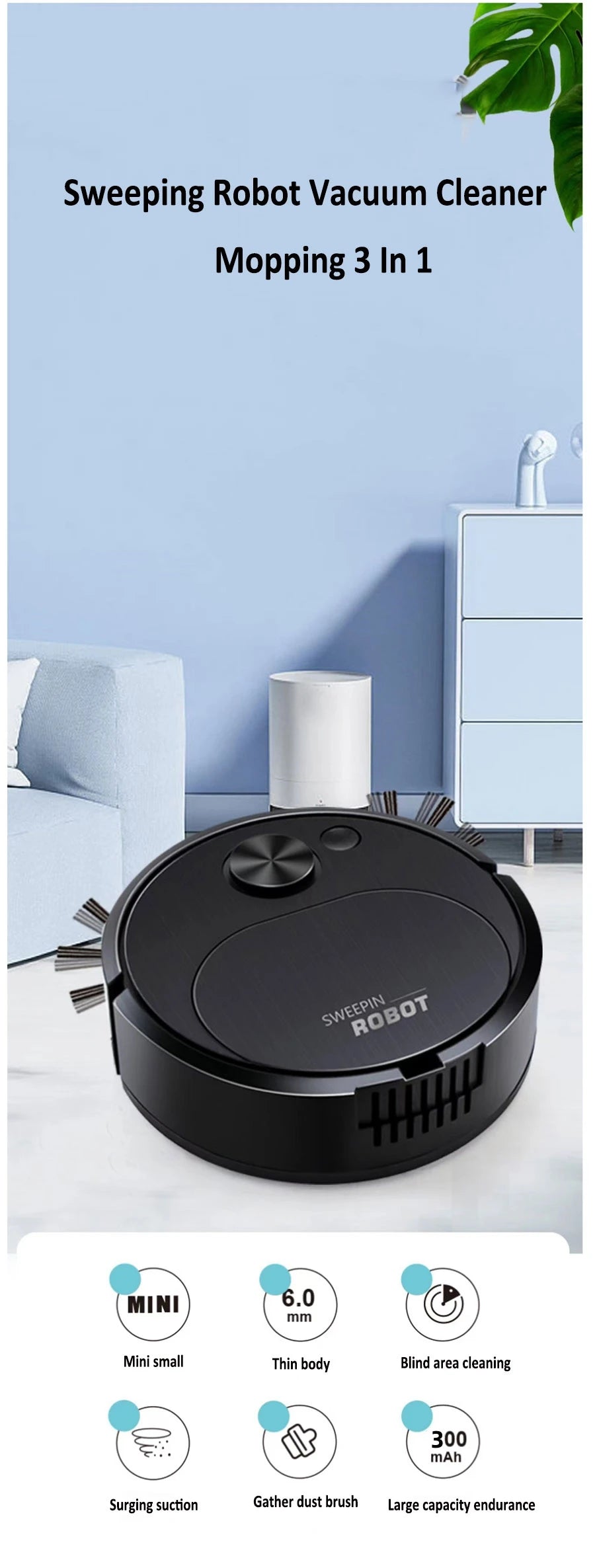 NEW USB Sweeping Robot Vacuum Cleaner Mopping