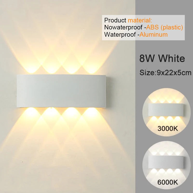 White Up Down Wall Mount Lights for Living Room Hallway Bedroom Decor