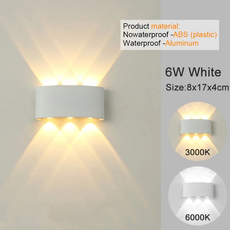 White Up Down Wall Mount Lights for Living Room Hallway Bedroom Decor