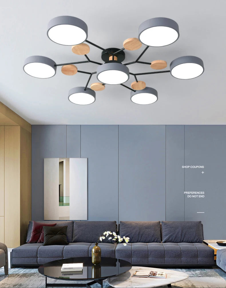Modern 3 Different Colors LED Chandelier suitable for Living room Bedroom Hotel  Study room Home decoration indoor Lighting