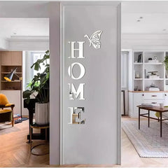 Home Logo 3D Mirror Wall Sticker, Entrance Decoration